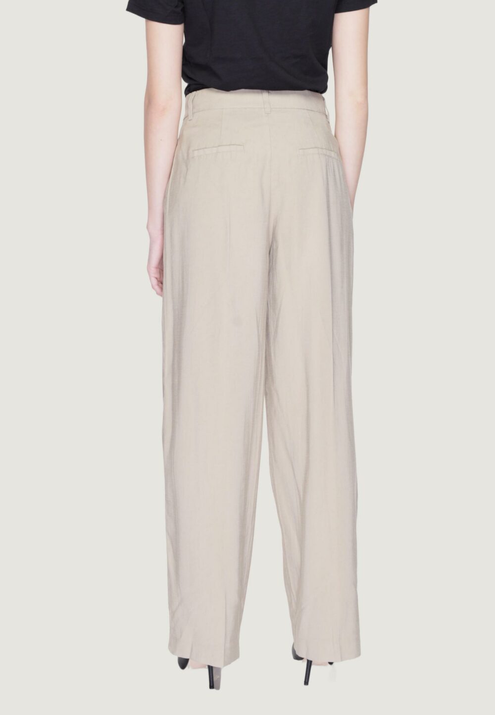 Pantaloni a palazzo Only onlaris life hw wide tlr Beige - Foto 2