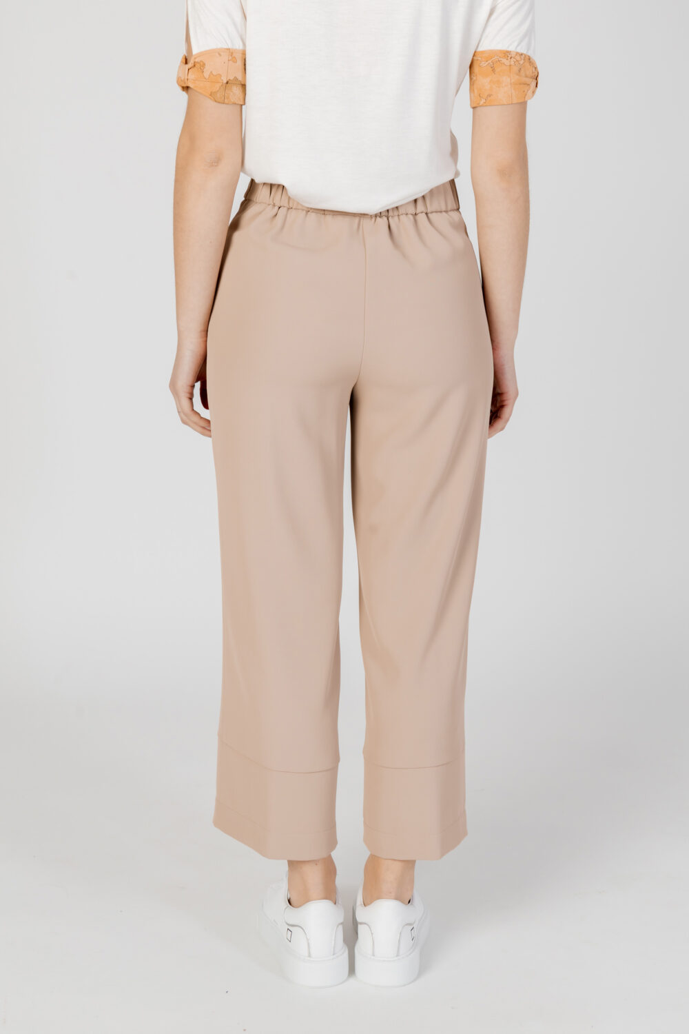 Pantaloni a palazzo Sandro Ferrone Beige - Foto 3