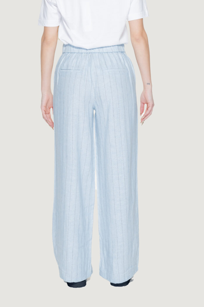 Pantaloni a palazzo Vero Moda vmmindy mw wide pinstripe linen Celeste