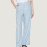 Pantaloni a palazzo Vero Moda vmmindy mw wide pinstripe linen Celeste - Foto 1