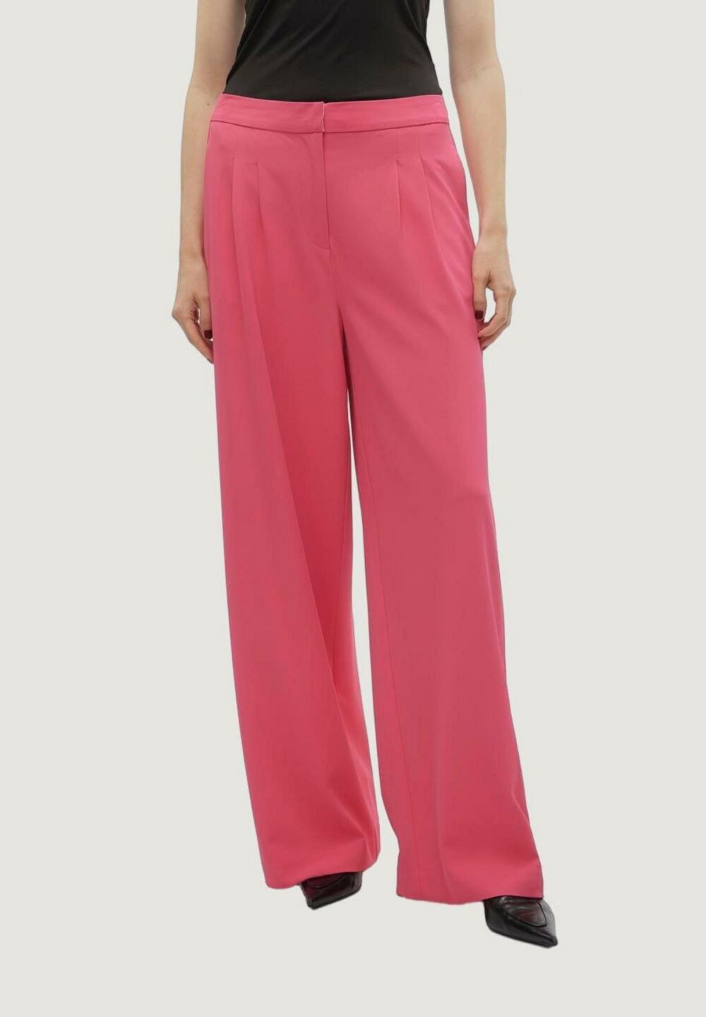 Pantaloni a palazzo Vero Moda vmcharity mw super wide adj waist Fuxia - Foto 1