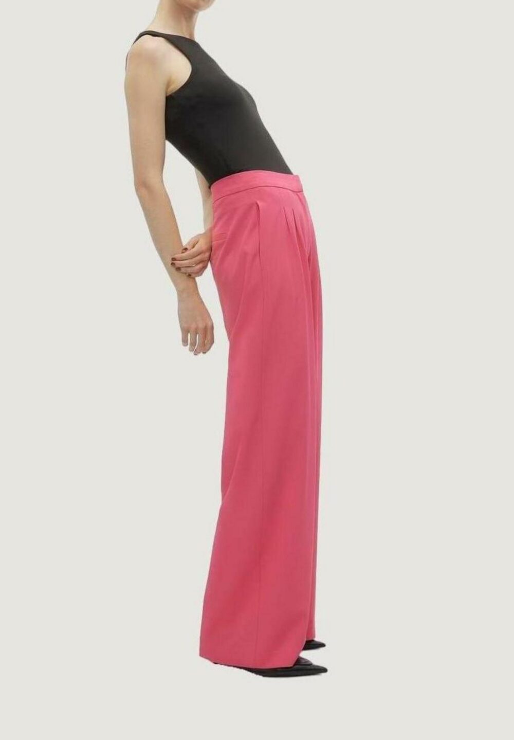 Pantaloni a palazzo Vero Moda vmcharity mw super wide adj waist Fuxia - Foto 4