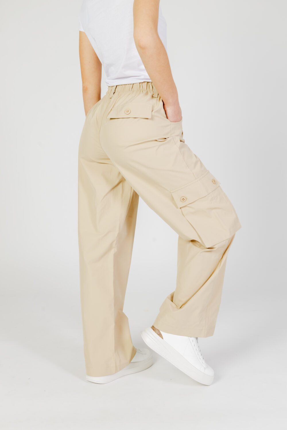 Pantaloni Only onlzely mw wide cargo Beige - Foto 3