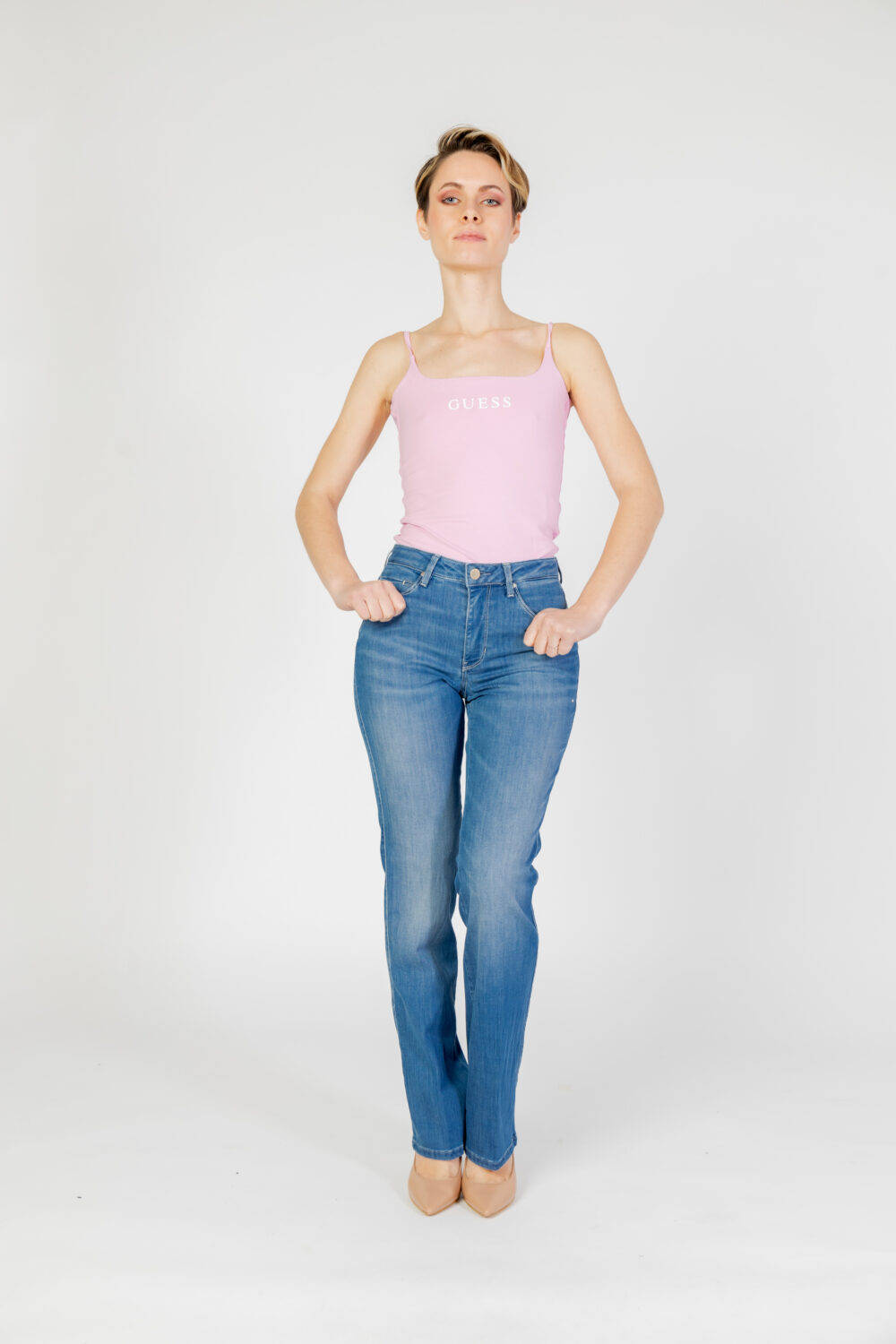 Jeans mom Guess sexy straight Denim chiaro - Foto 5