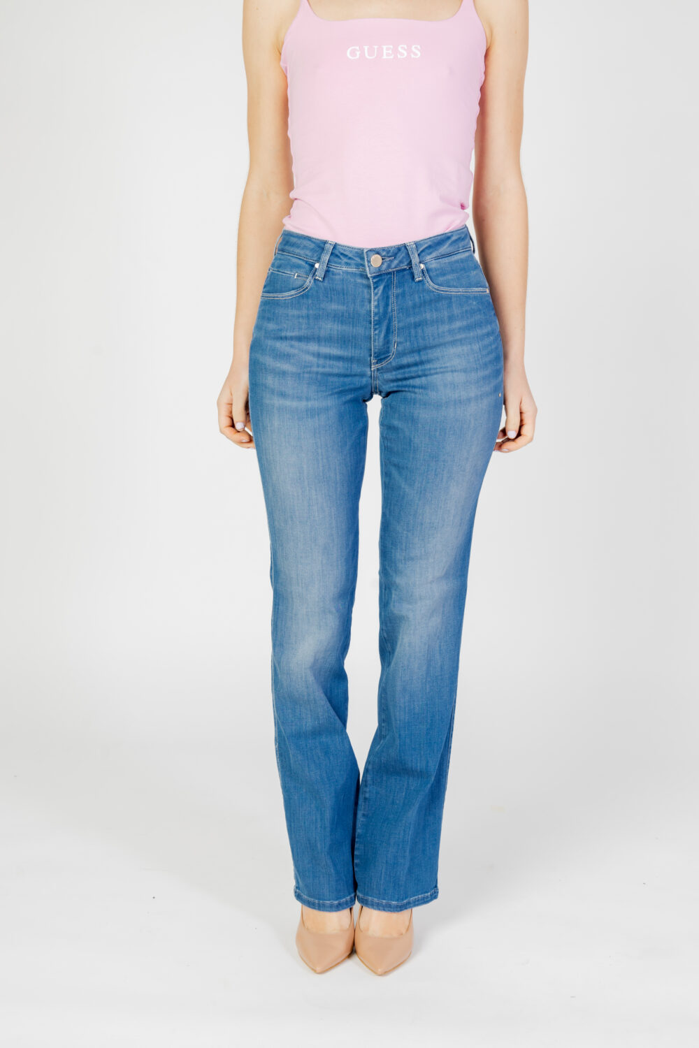 Jeans mom Guess sexy straight Denim chiaro - Foto 6