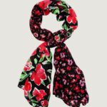 Pashmina Desigual half floral rectangle Nero - Foto 1