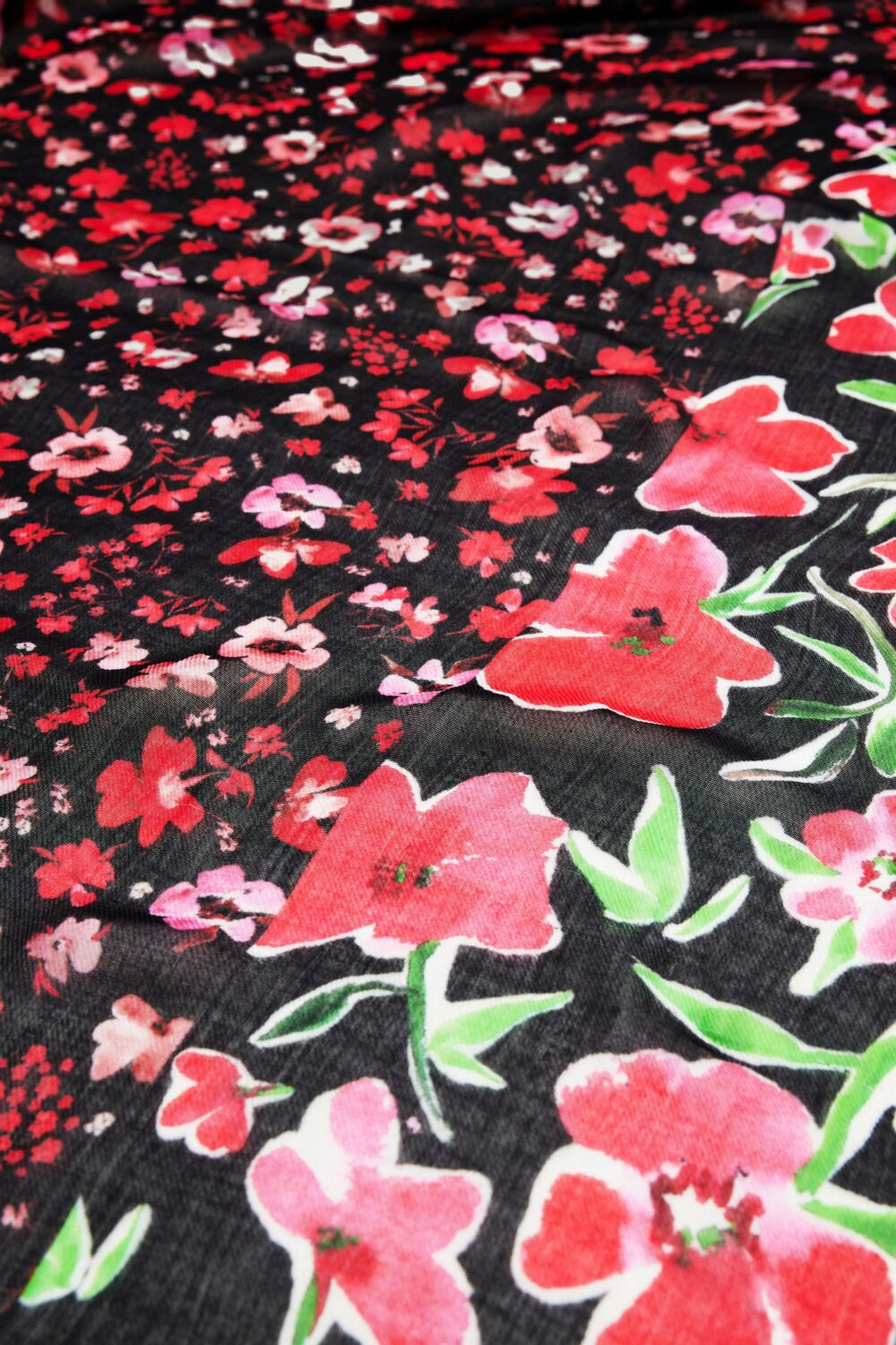 Pashmina Desigual half floral rectangle Nero - Foto 5