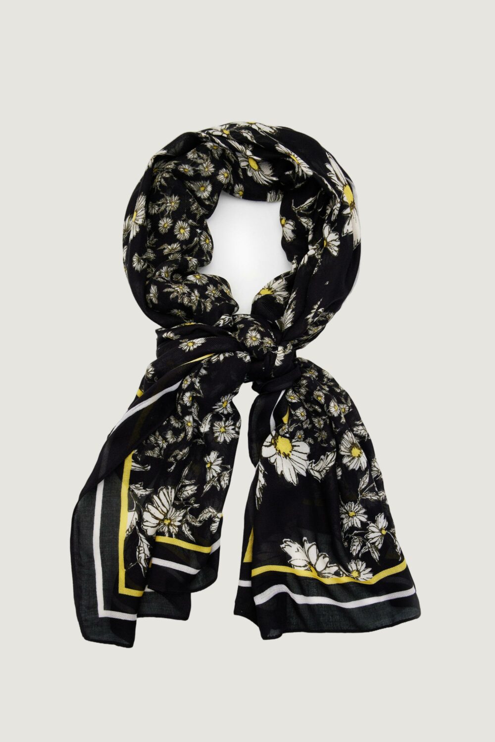 Pashmina Desigual mixing flower rectang Nero - Foto 4