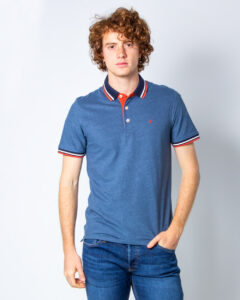 Polo manica corta Jack Jones jjepaulos ss noos Blue Denim - Foto 1