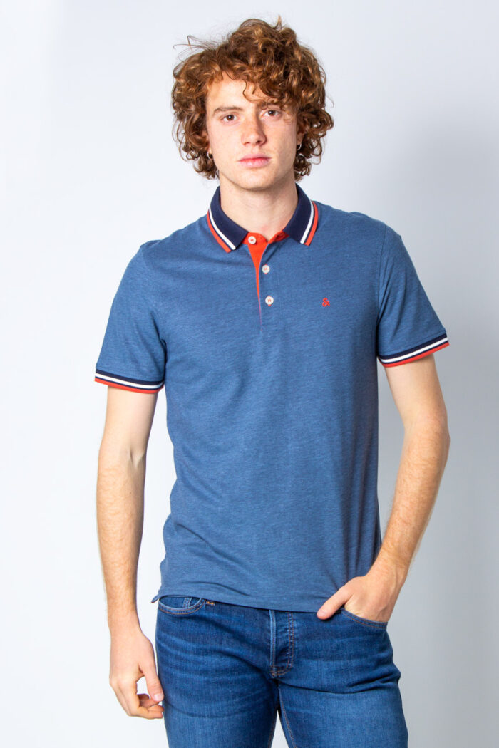 Polo manica corta Jack Jones jjepaulos ss noos Blue Denim