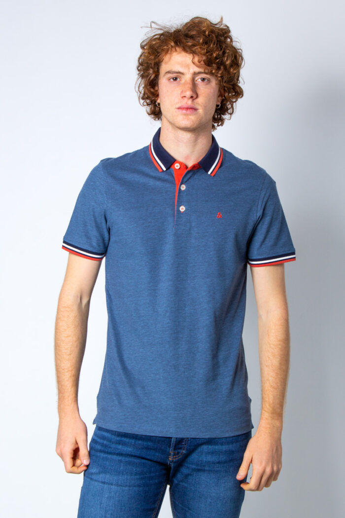 Polo manica corta Jack Jones jjepaulos ss noos Blue Denim