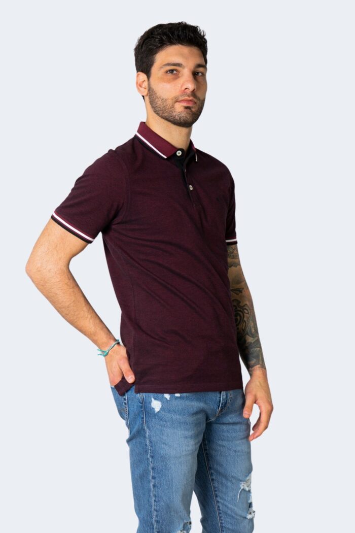 Polo manica corta Jack Jones  jjepaulos polo ss noos  Bordeaux