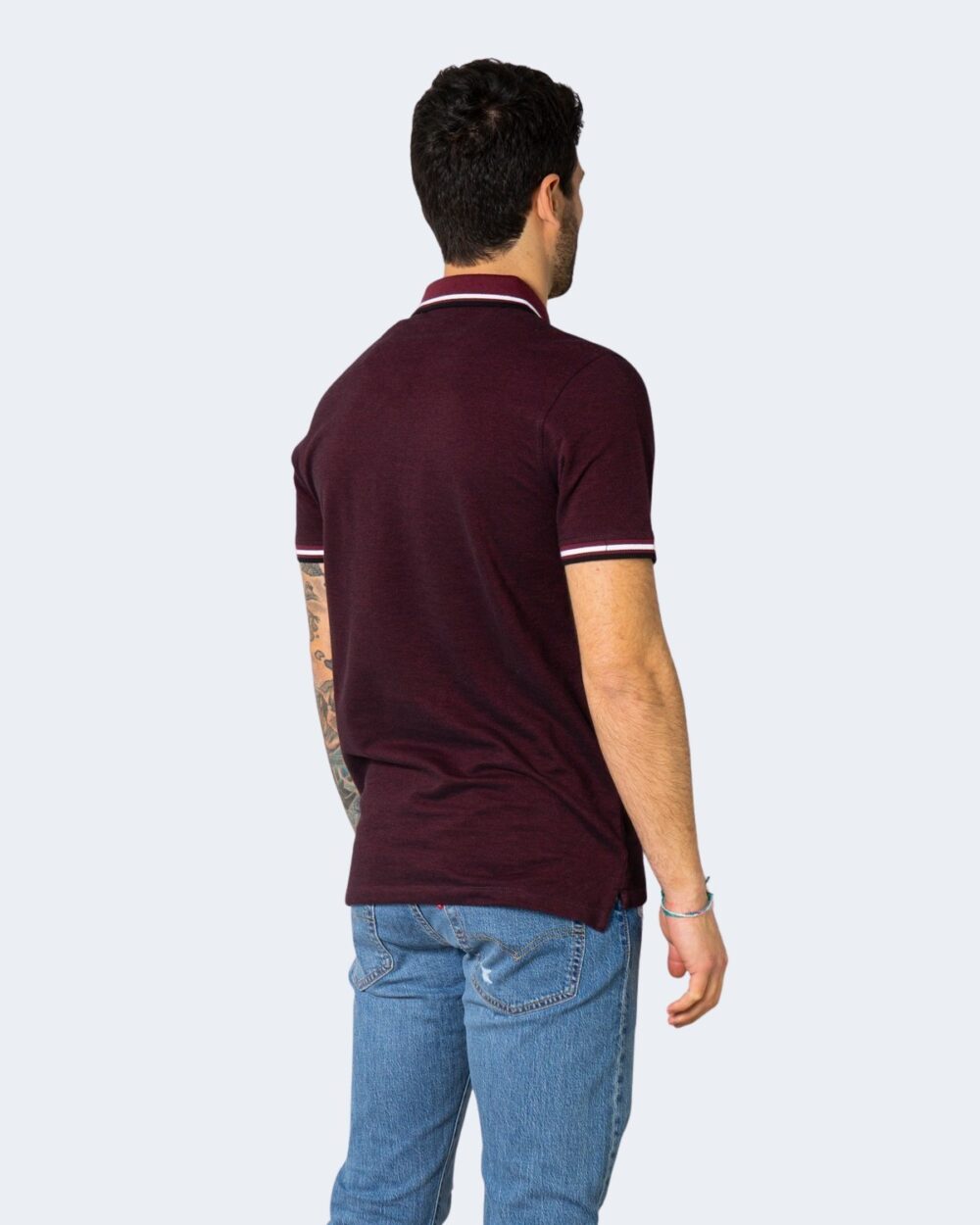 Polo manica corta Jack Jones jjepaulos polo ss noos Bordeaux - Foto 2