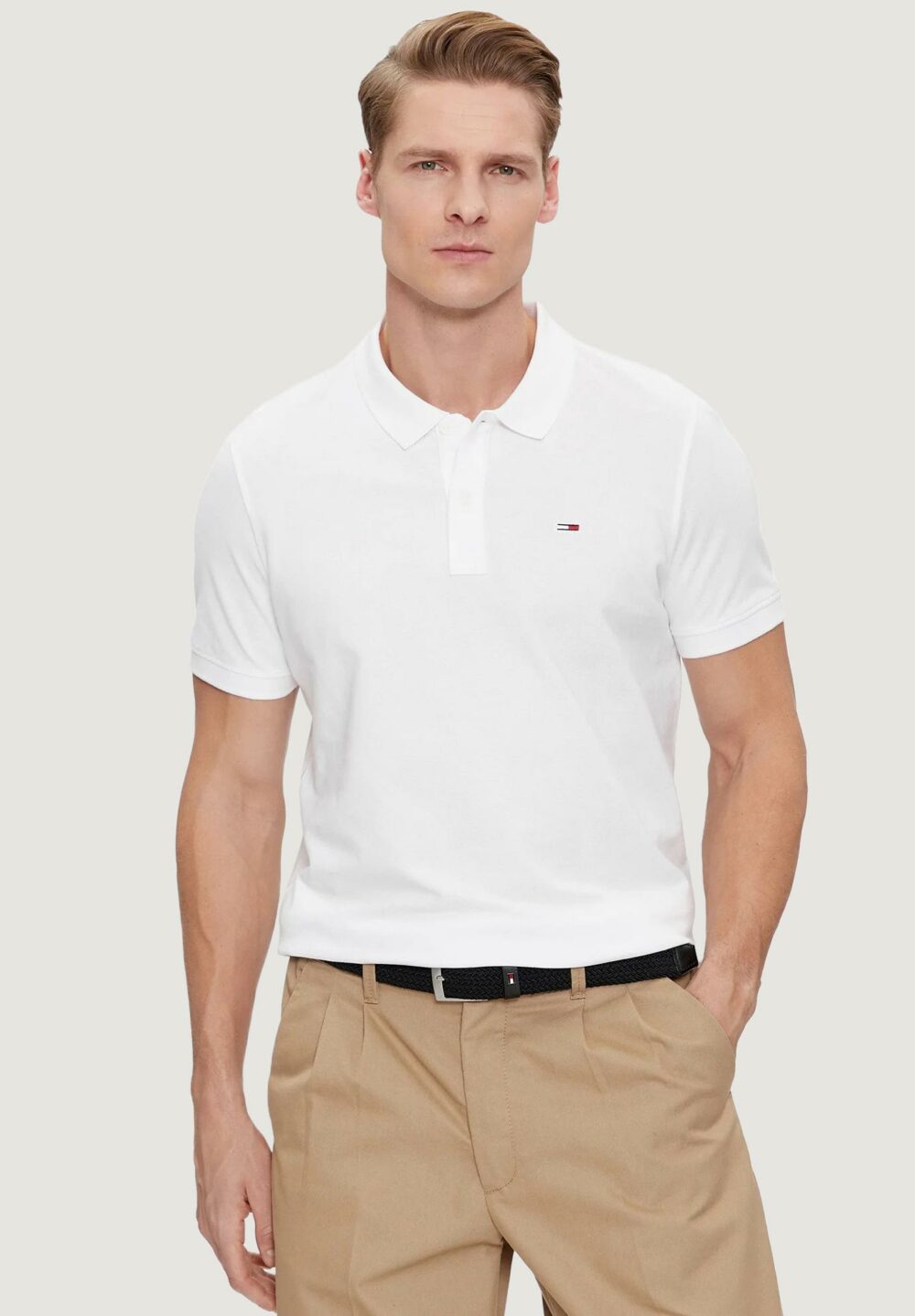 Polo manica corta Tommy Hilfiger Jeans slim placket Bianco - Foto 1