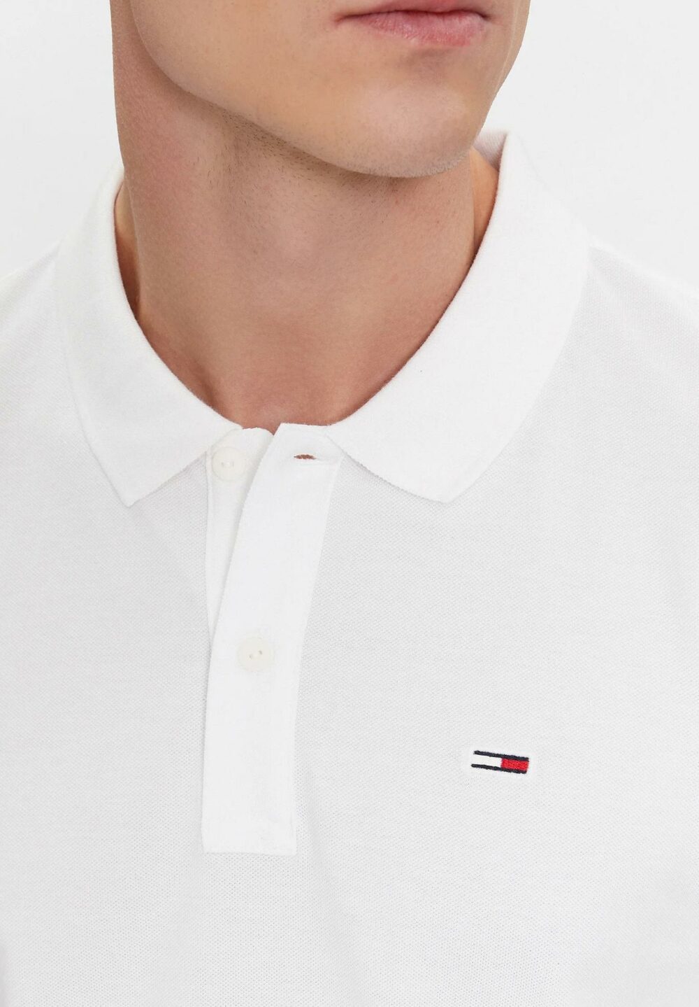 Polo manica corta Tommy Hilfiger Jeans slim placket Bianco - Foto 2