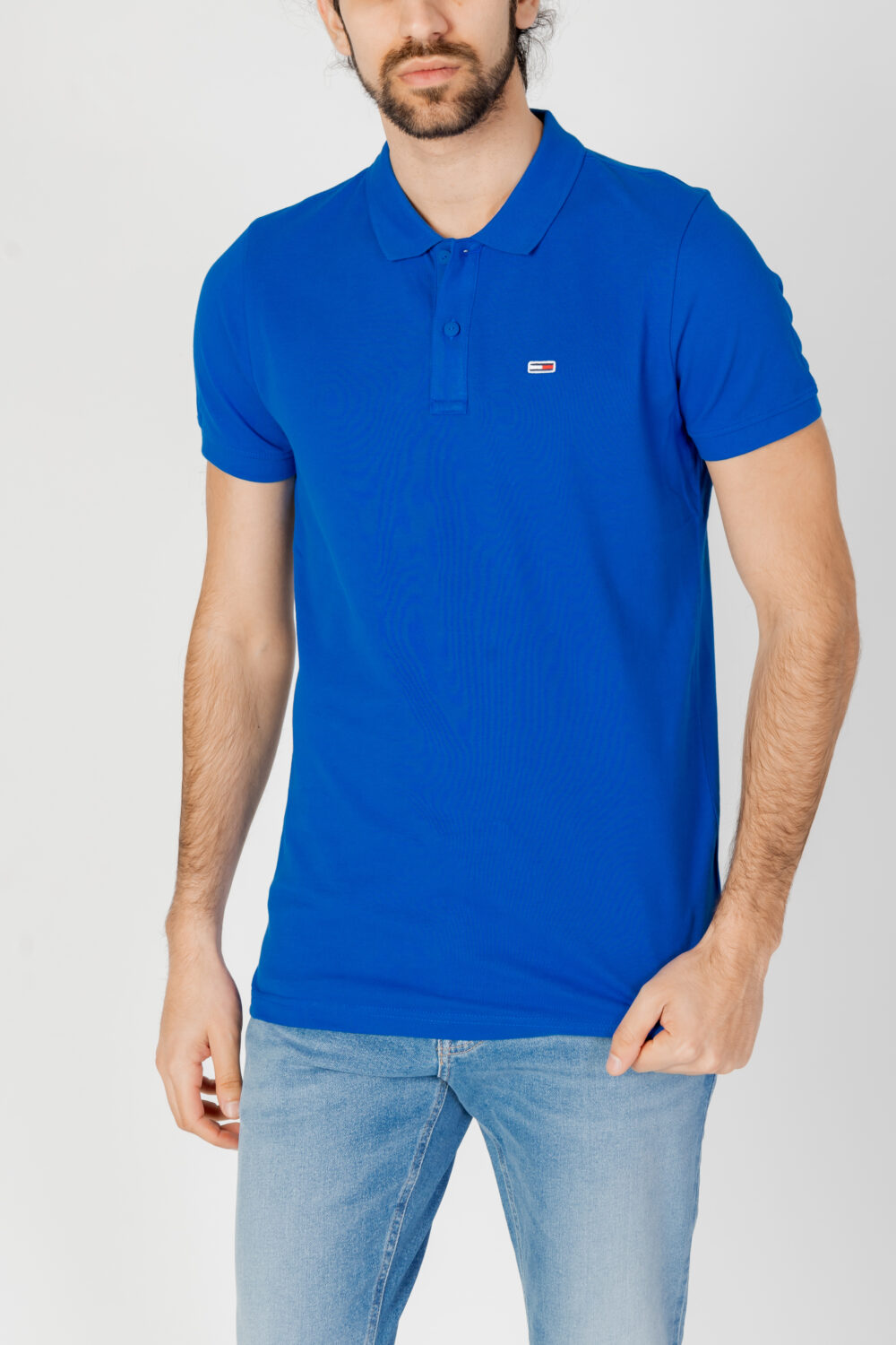 Polo manica corta Tommy Hilfiger Jeans slim placket Blu - Foto 1