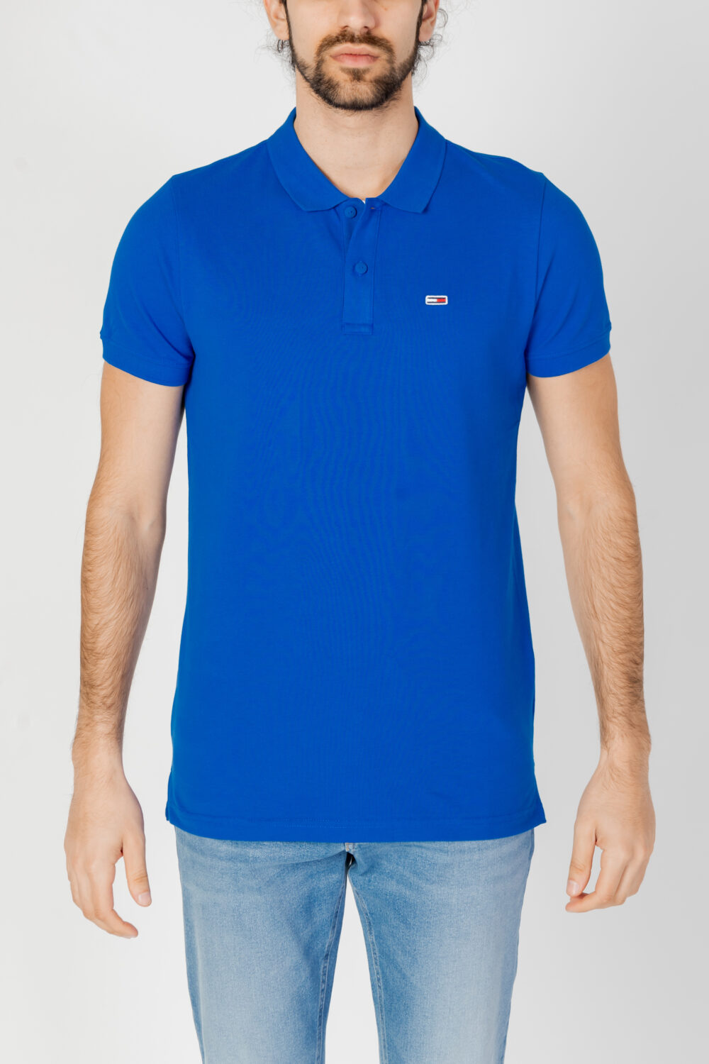 Polo manica corta Tommy Hilfiger Jeans slim placket Blu - Foto 6