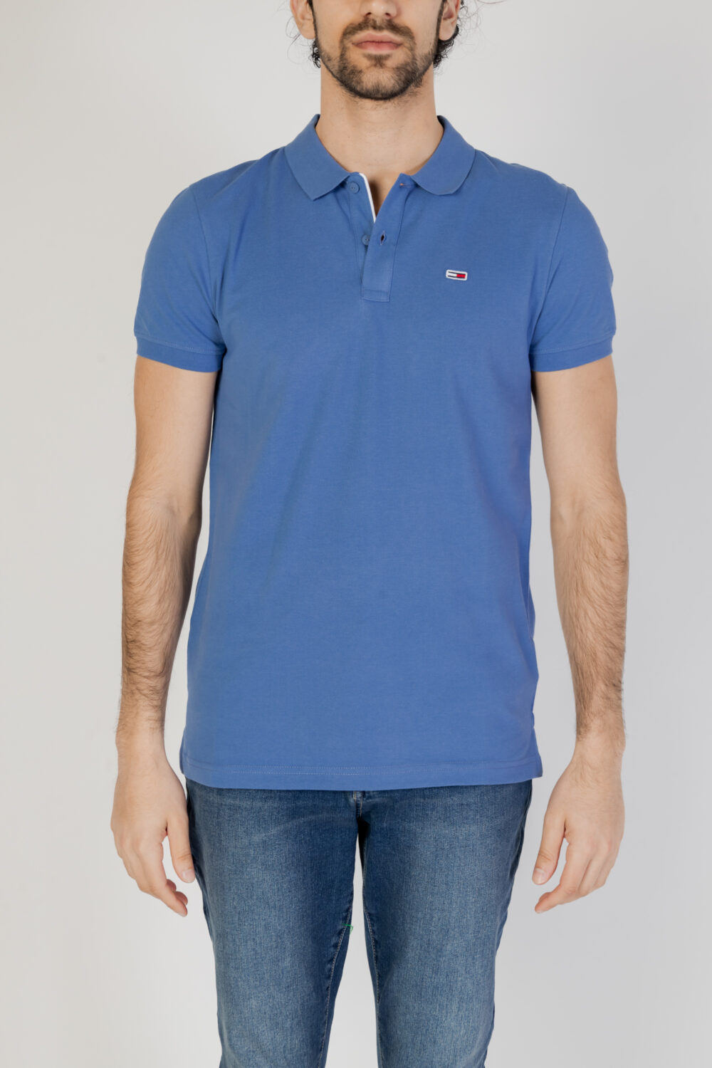 Polo manica corta Tommy Hilfiger Jeans slim placket Indigo - Foto 4