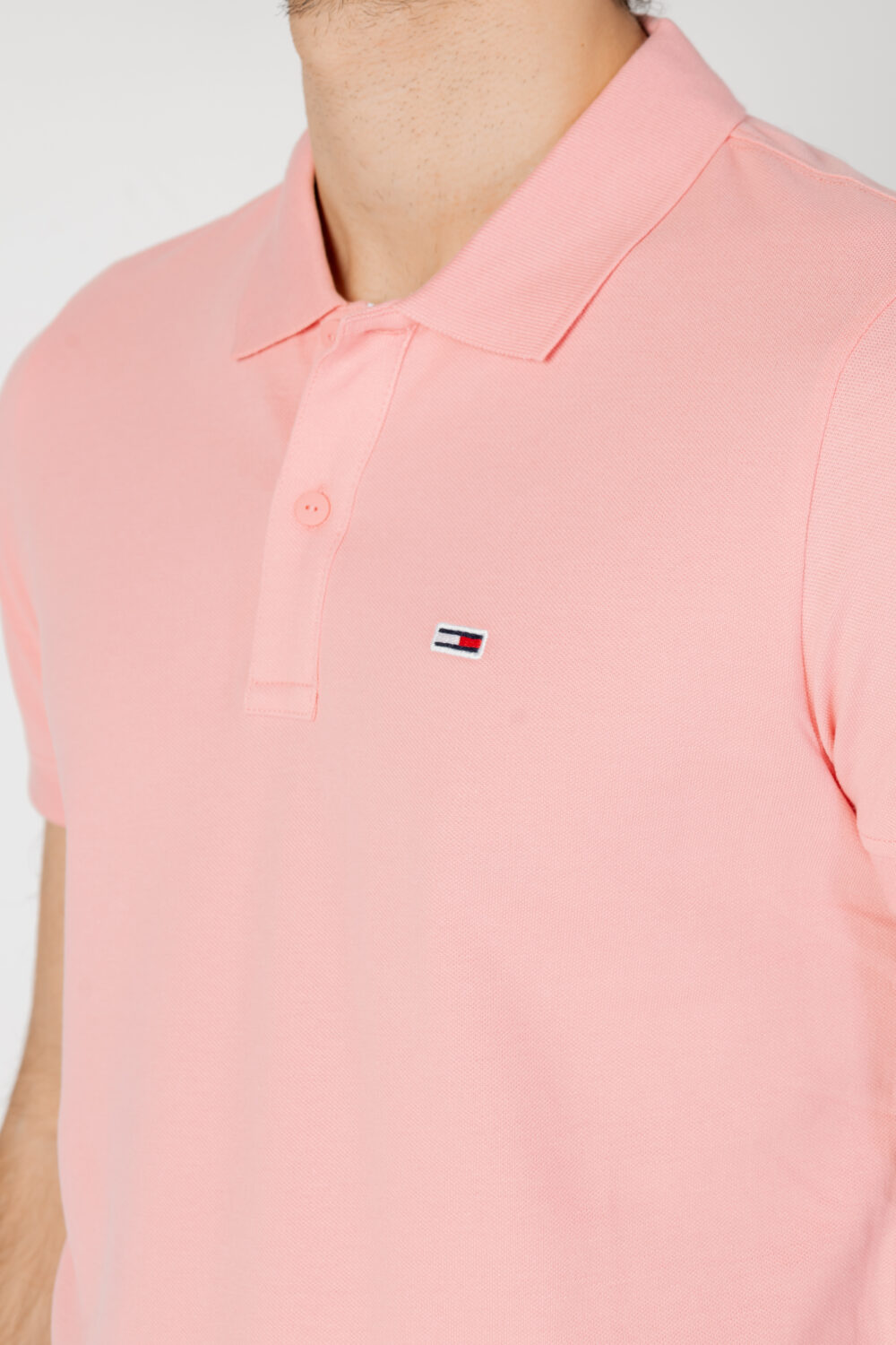 Polo manica corta Tommy Hilfiger Jeans slim placket Rosa - Foto 2