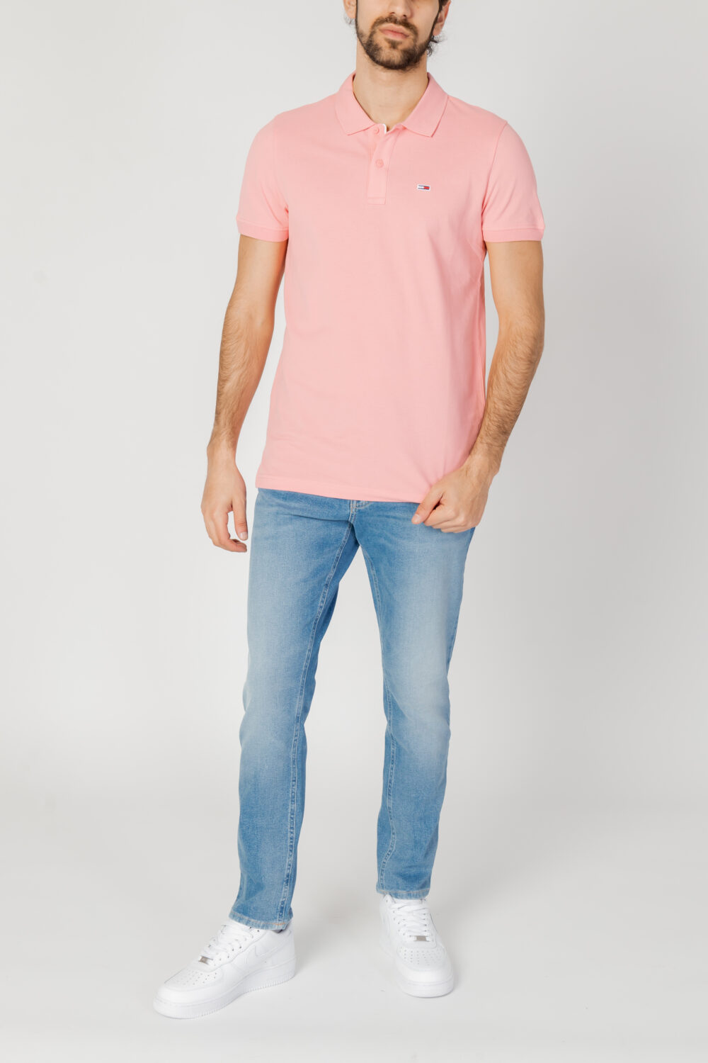 Polo manica corta Tommy Hilfiger Jeans slim placket Rosa - Foto 5