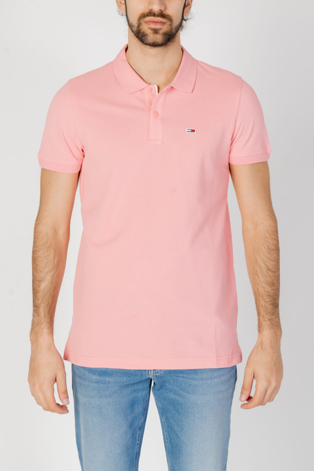 Polo manica corta Tommy Hilfiger Jeans slim placket Rosa - Foto 6