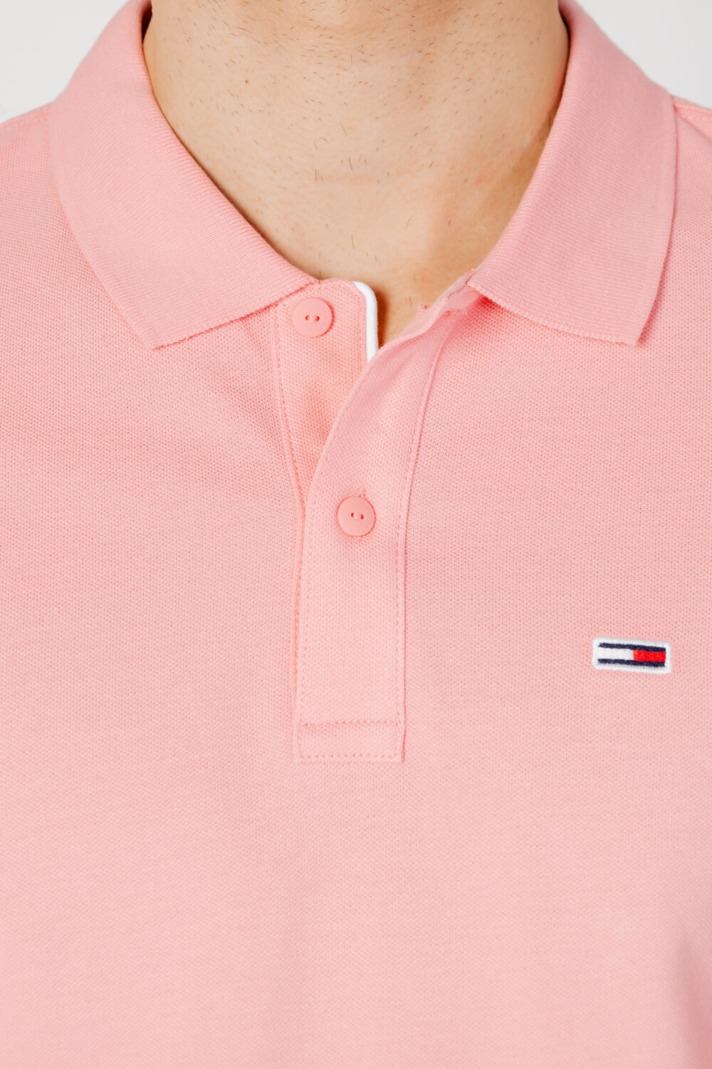 Polo manica corta Tommy Hilfiger Jeans slim placket Rosa - Foto 7