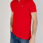 Polo manica corta Tommy Hilfiger Jeans slim placket Rosso - Foto 1