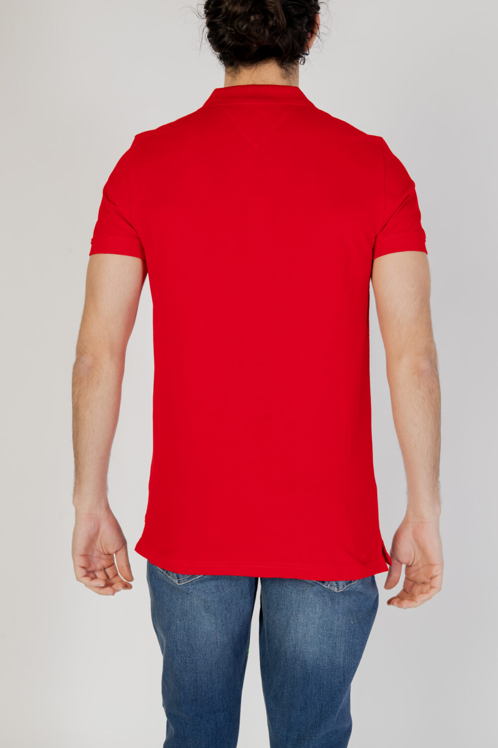 Polo manica corta Tommy Hilfiger Jeans slim placket Rosso - Foto 3