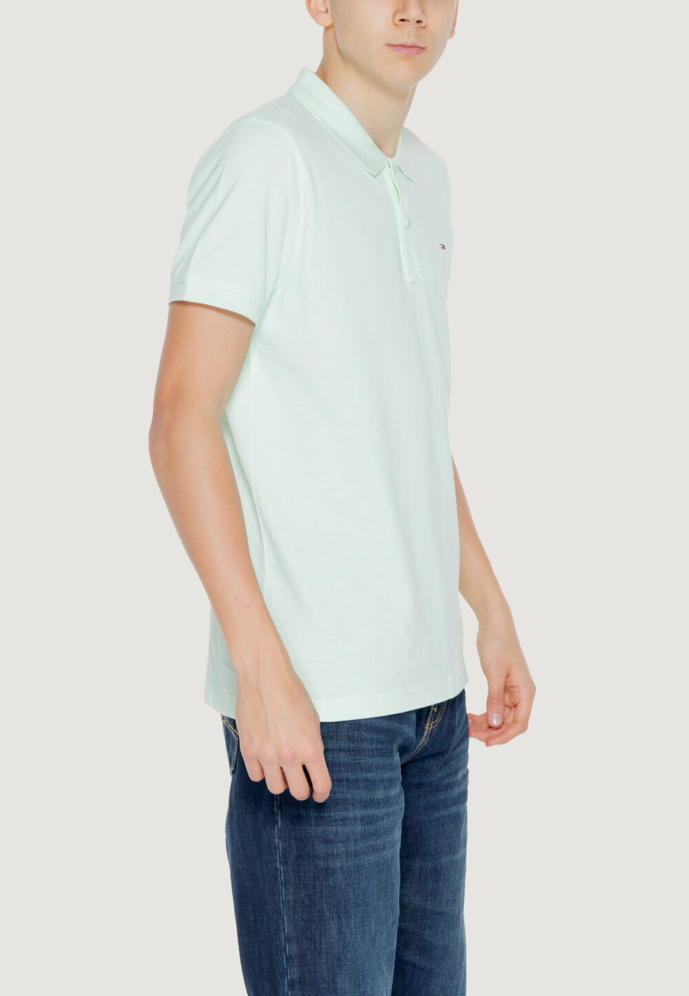 Polo manica corta Tommy Hilfiger Jeans slim placket Verde - Foto 3