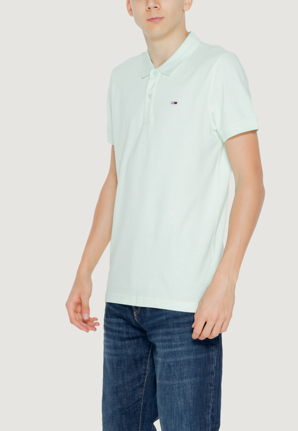 Polo manica corta Tommy Hilfiger Jeans slim placket Verde - Foto 4