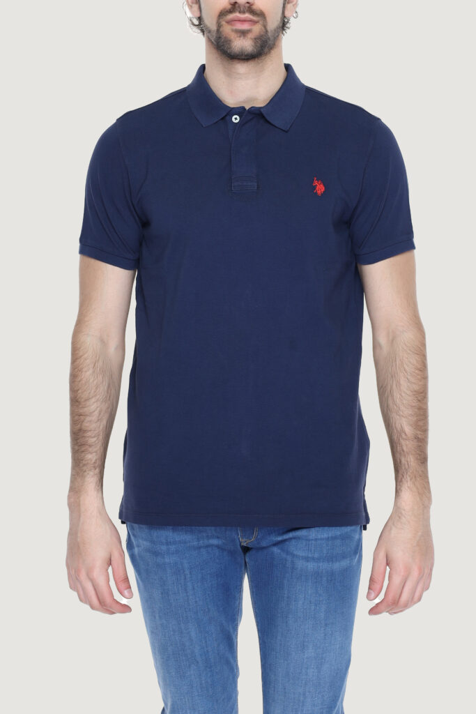 Polo manica corta U.S. Polo Assn. hump Blu