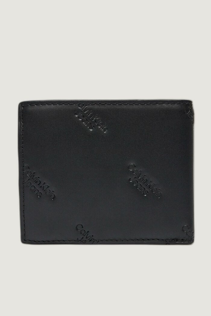 Portafoglio con portamonete Calvin Klein logo print bifold w/ coin Nero