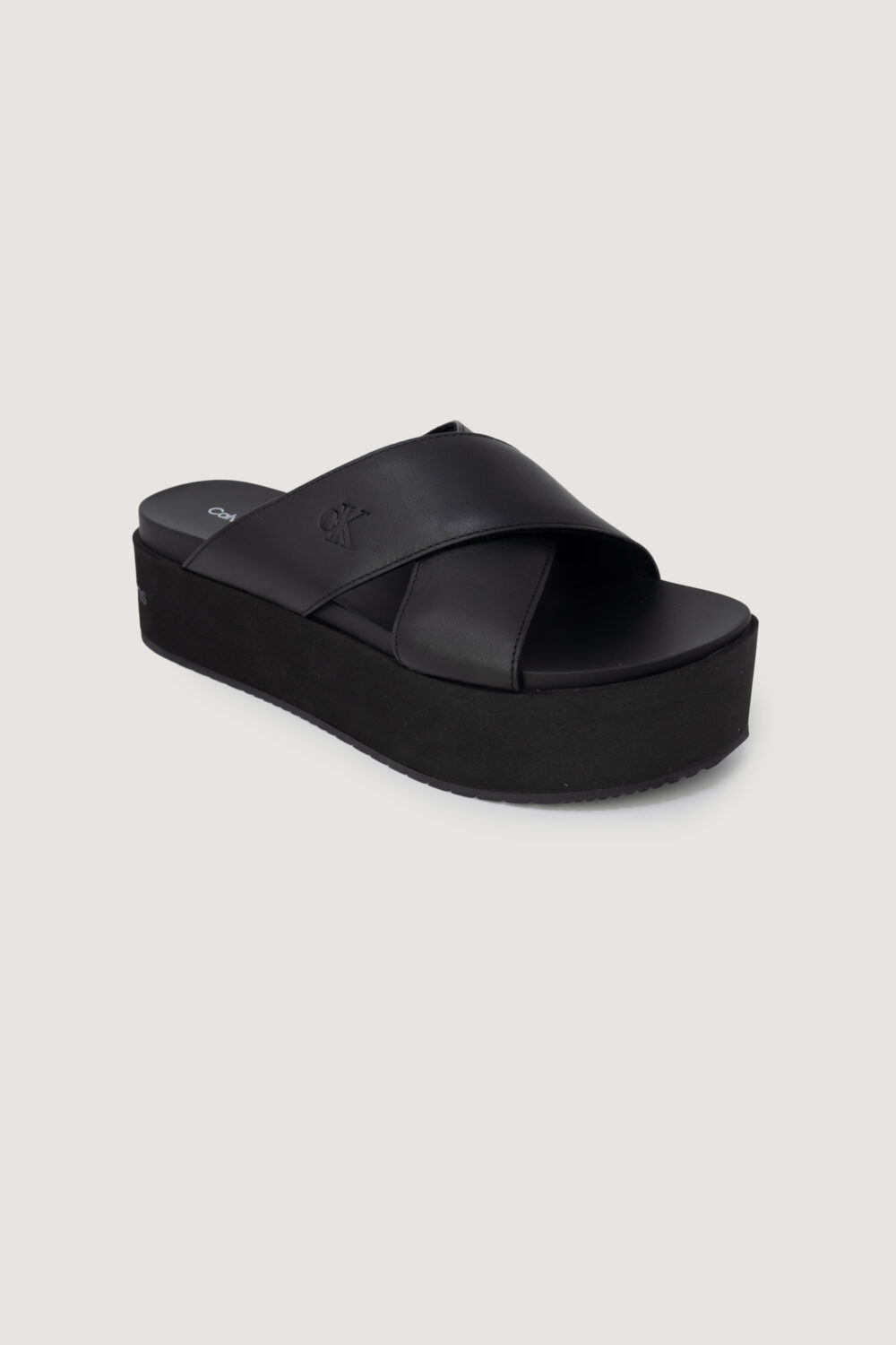 Sandali Calvin Klein Jeans flatform cross mg uc Nero - Foto 2