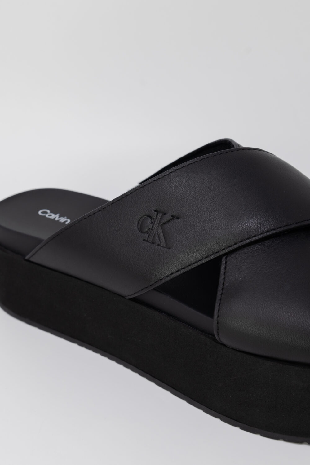 Sandali Calvin Klein Jeans flatform cross mg uc Nero - Foto 6