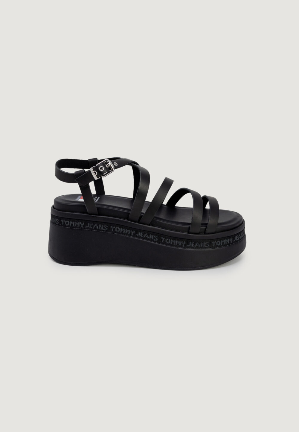 Sandali Tommy Hilfiger Jeans strappy wedge Nero - Foto 1