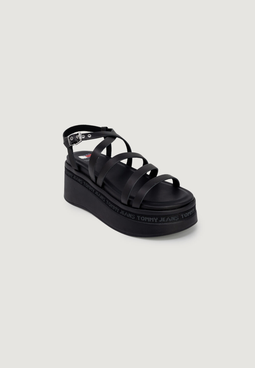 Sandali Tommy Hilfiger Jeans strappy wedge Nero - Foto 2