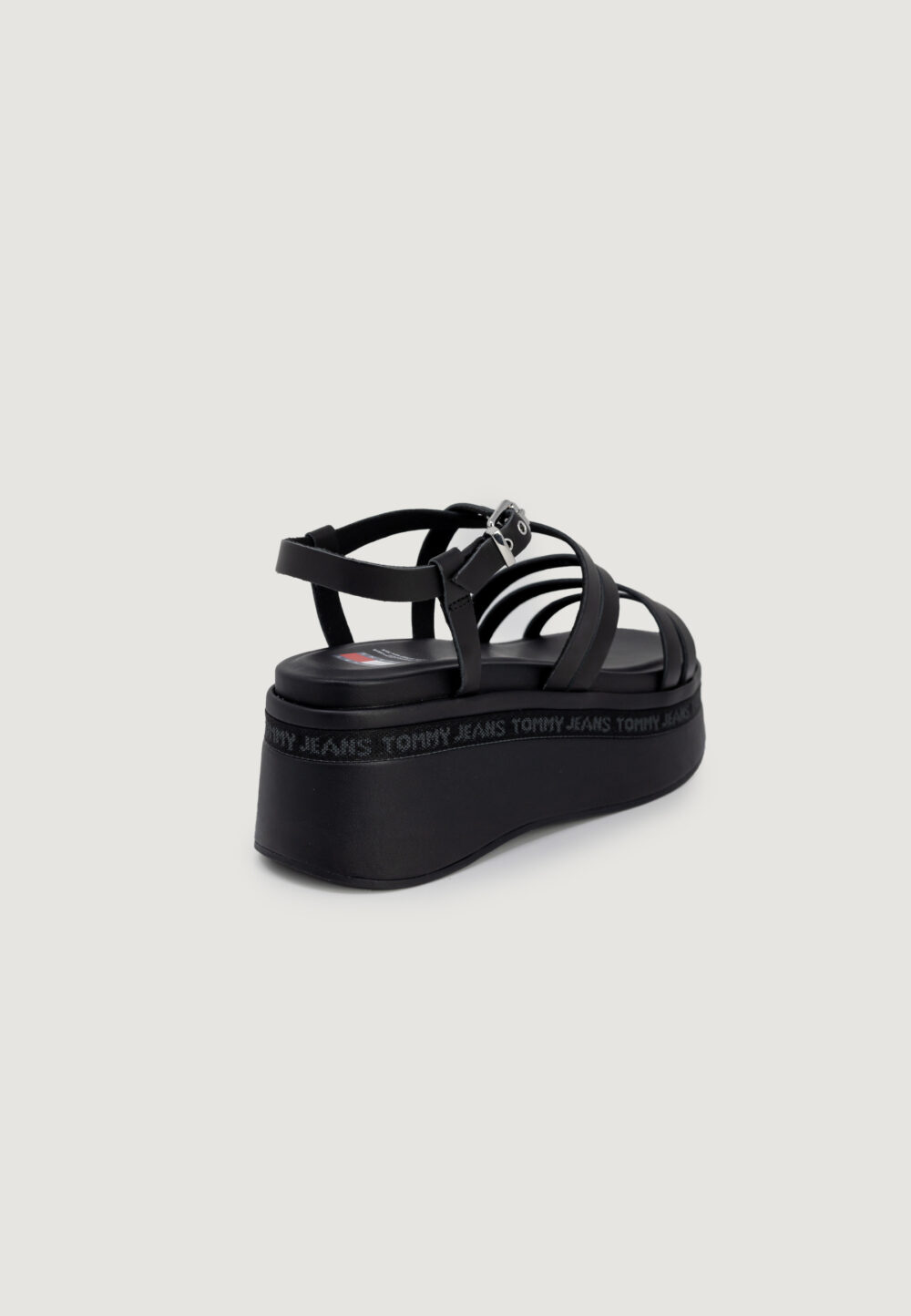 Sandali Tommy Hilfiger Jeans strappy wedge Nero - Foto 5