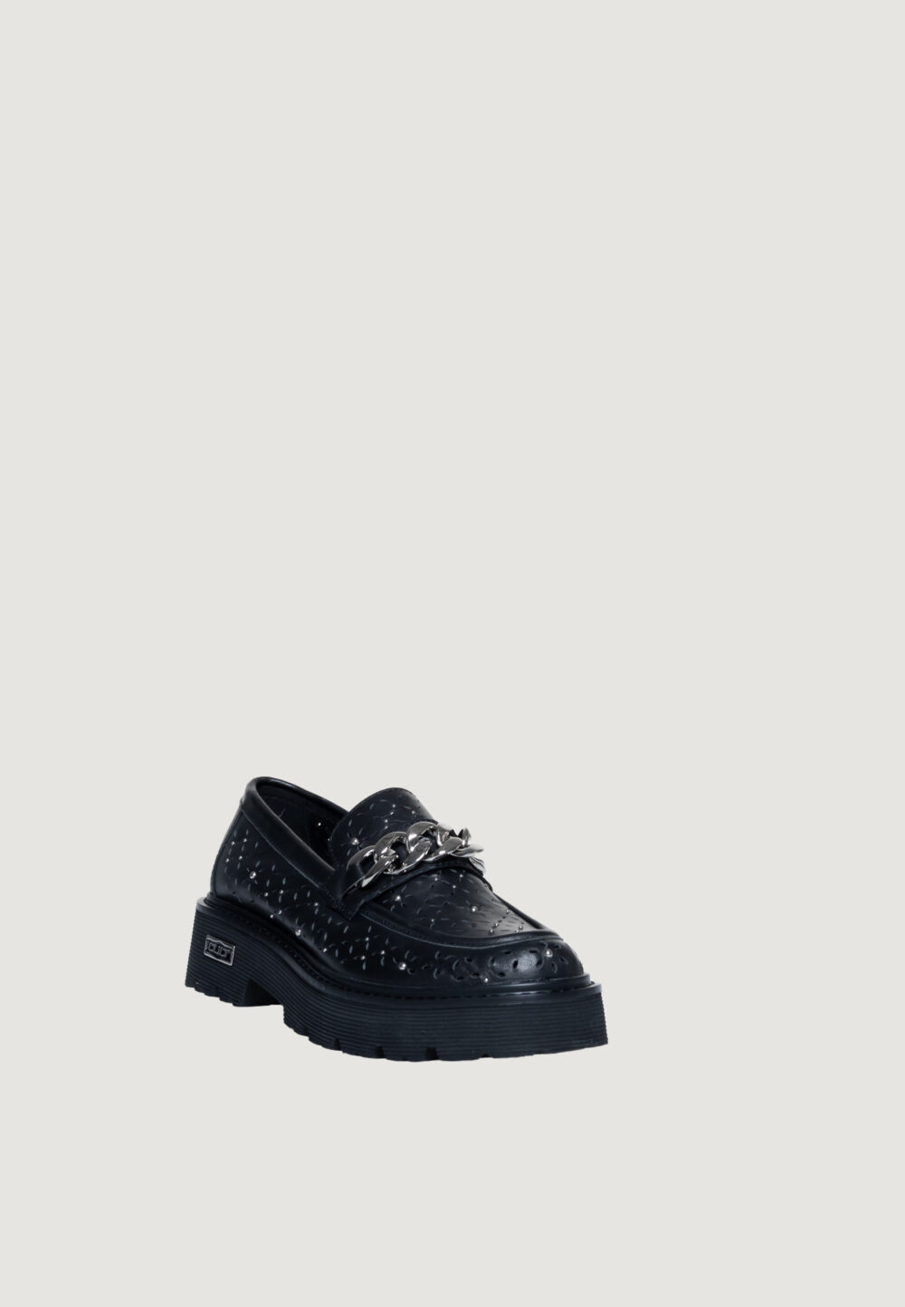 Scarpe basse Cult slash 3194 low w flower perf.leather Nero - Foto 2