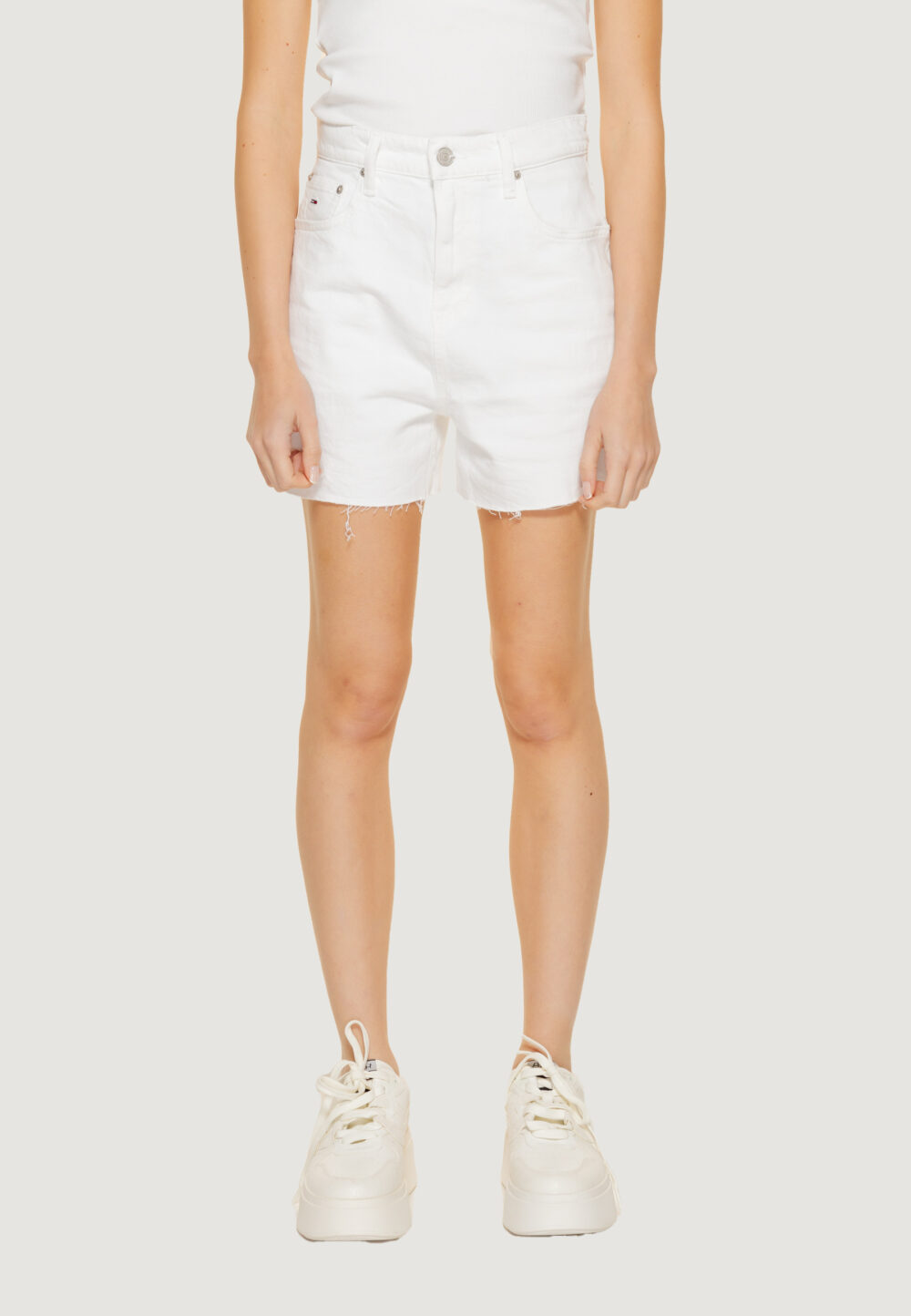 Shorts Tommy Hilfiger Jeans mom uh bh6192 Bianco - Foto 5