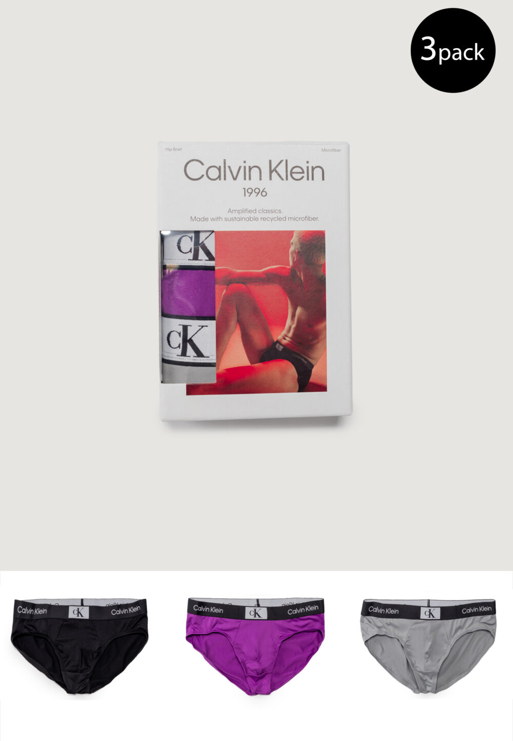 Slip Calvin Klein Underwear hip brief 3pk Viola - Foto 1