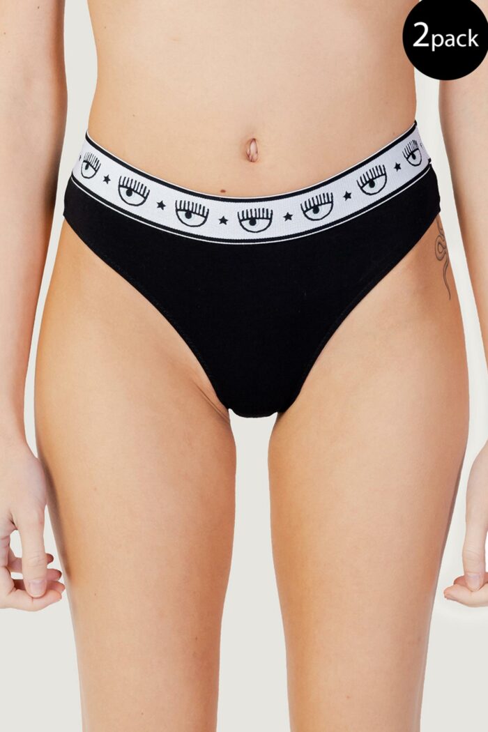 Slip e perizoma CHIARA FERRAGNI bi-pack brazilian brief Nero