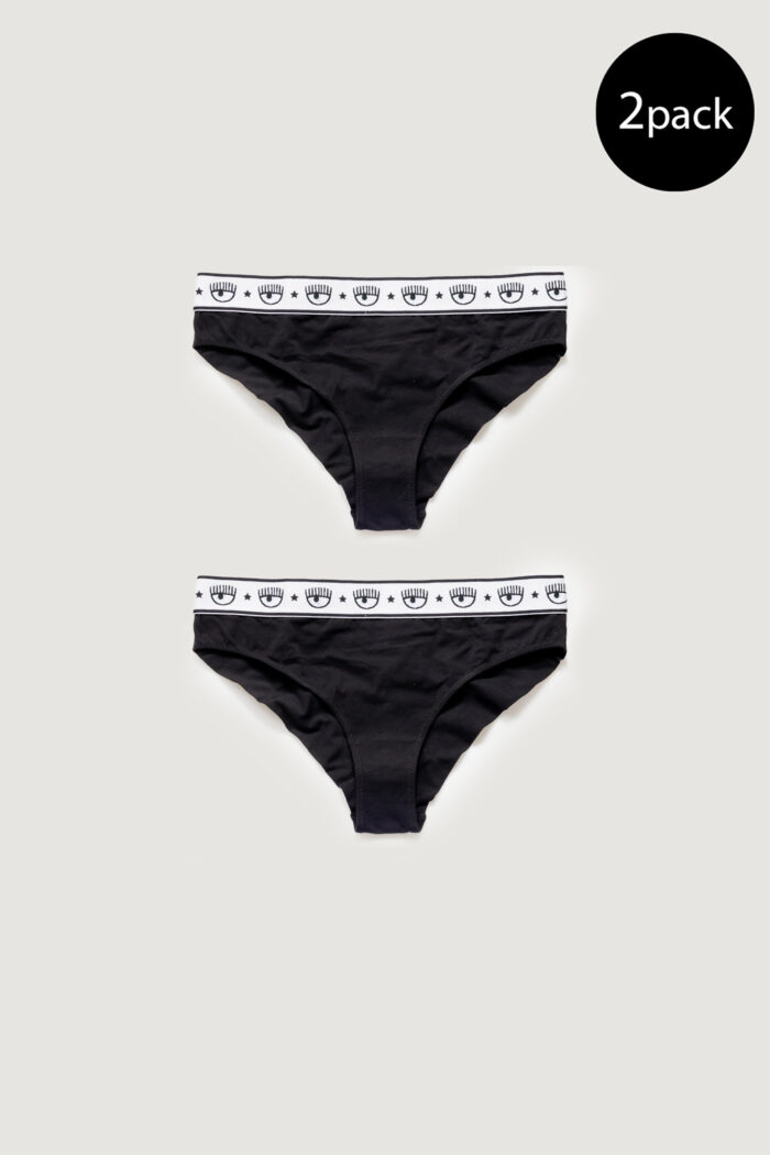 Slip e perizoma CHIARA FERRAGNI bi-pack brazilian brief Nero