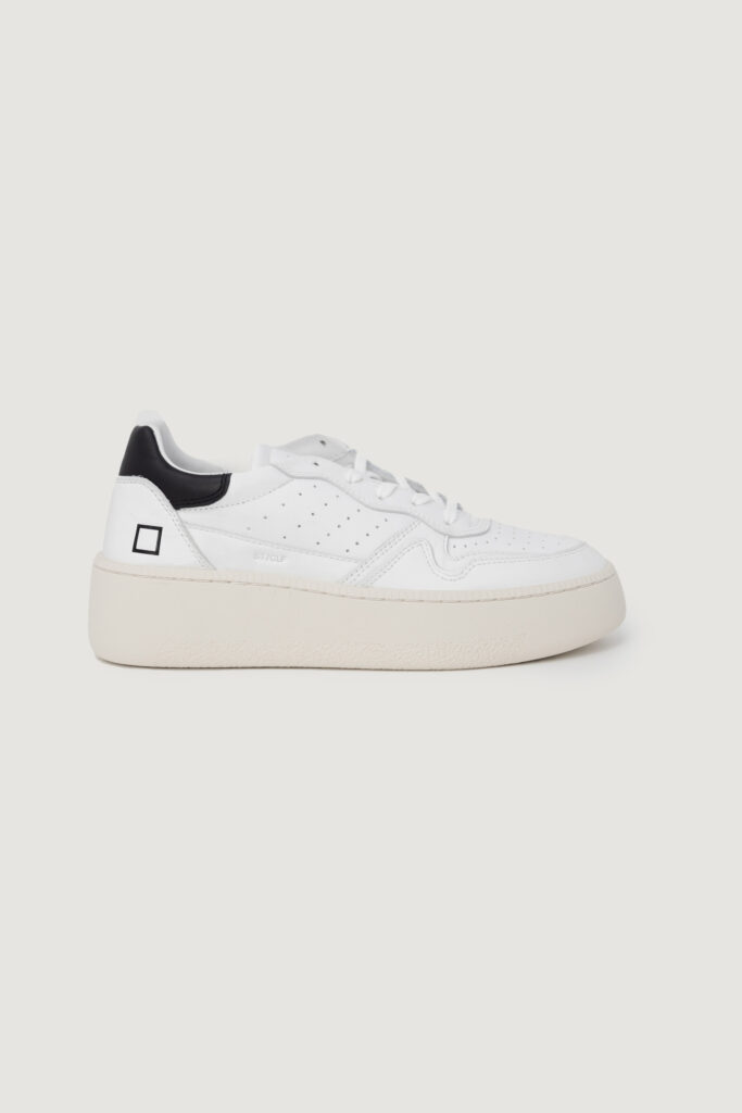 Sneakers D.A.T.E. step calf white-black Bianco – Nero