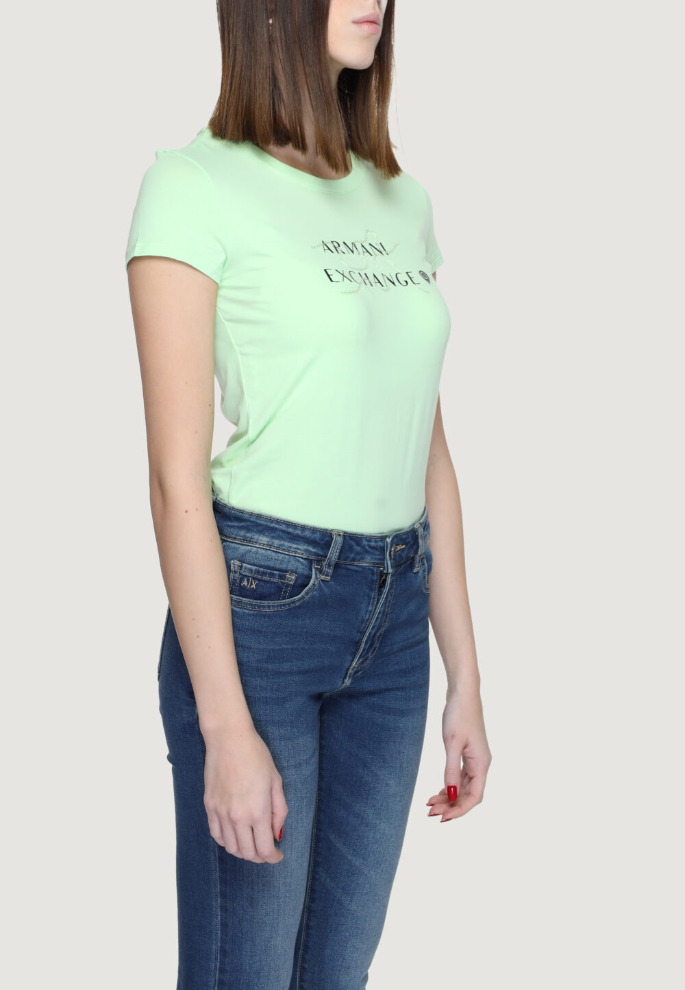 T-shirt Armani Exchange Verde ice - Foto 3