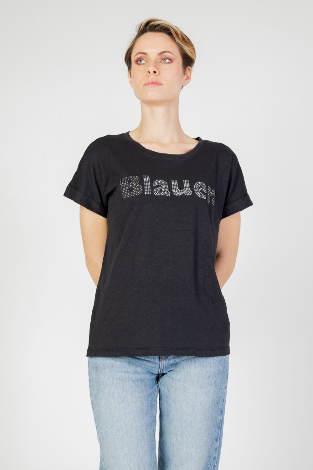 T-shirt Blauer. Nero - Foto 4