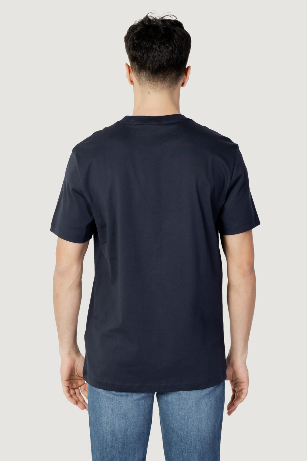 T-shirt Calvin Klein cotton front logo Blu - Foto 3