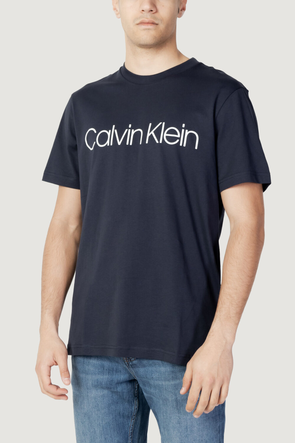 T-shirt Calvin Klein cotton front logo Blu - Foto 5