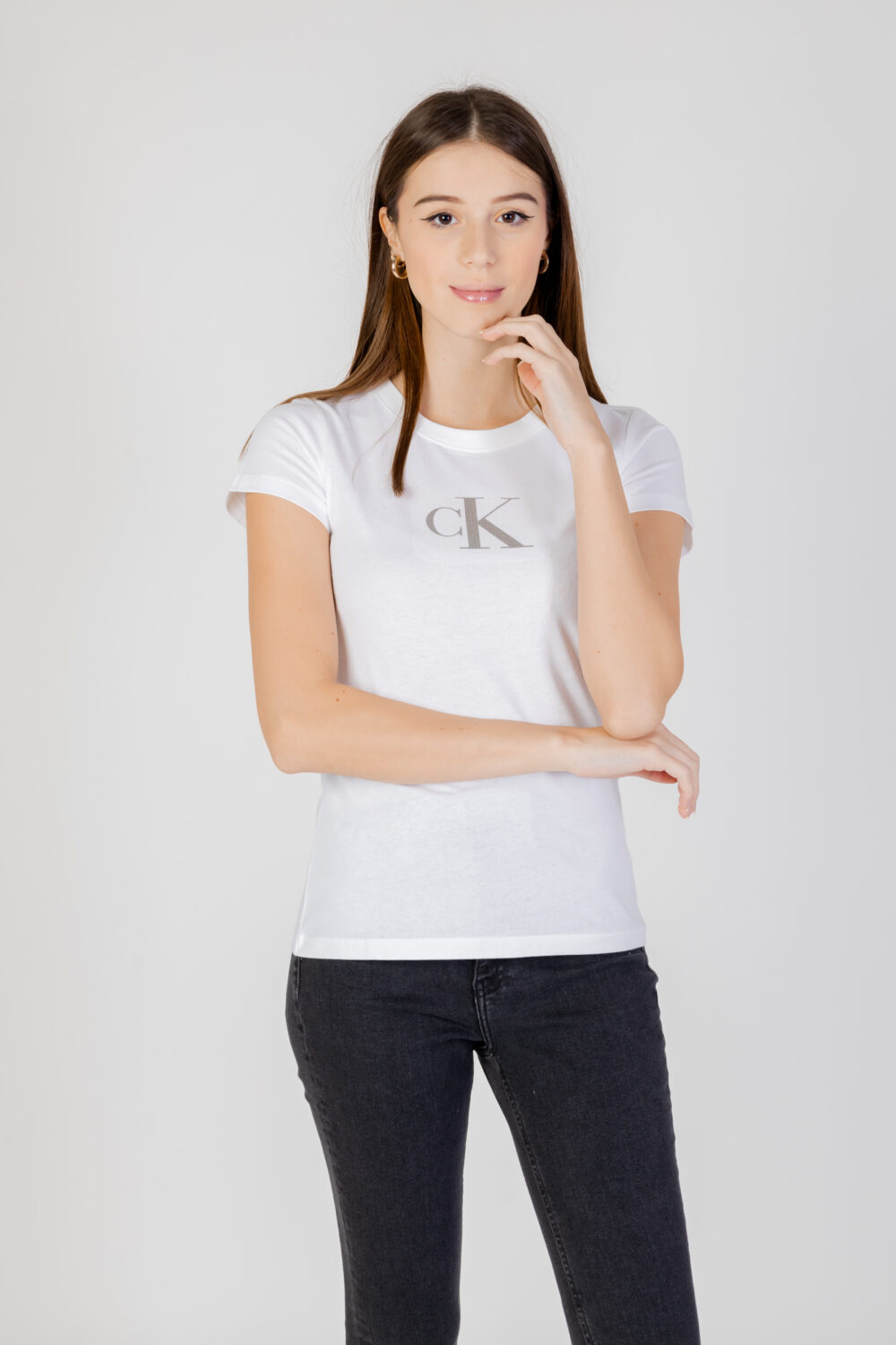 T-shirt Calvin Klein Jeans sequin Bianco - Foto 1