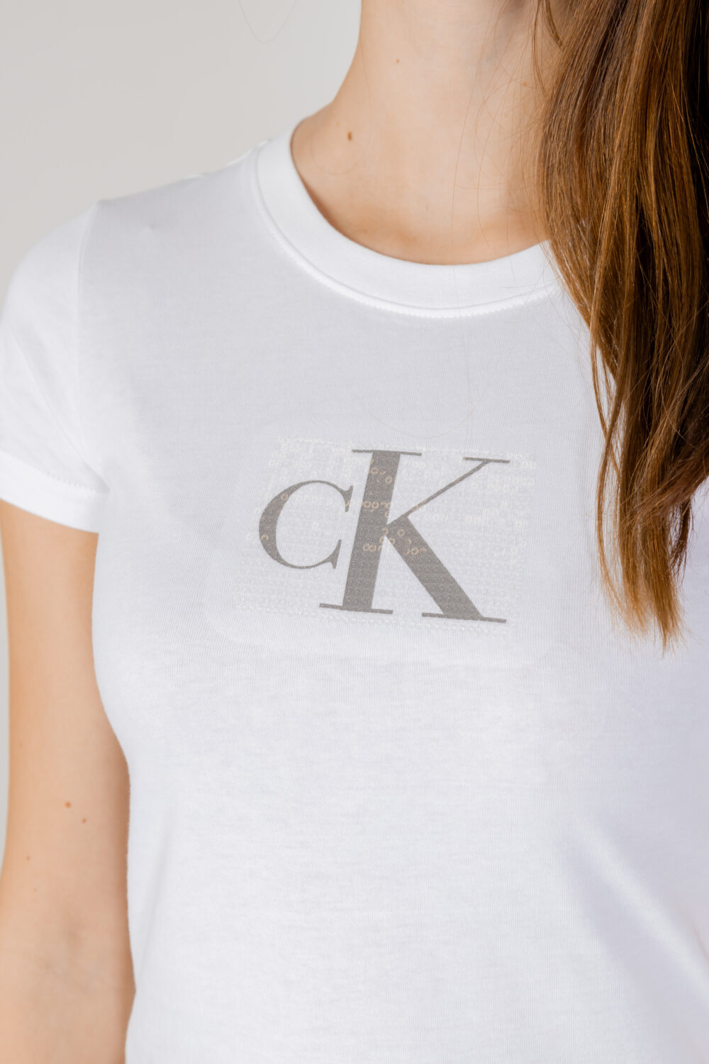 T-shirt Calvin Klein Jeans sequin Bianco - Foto 2