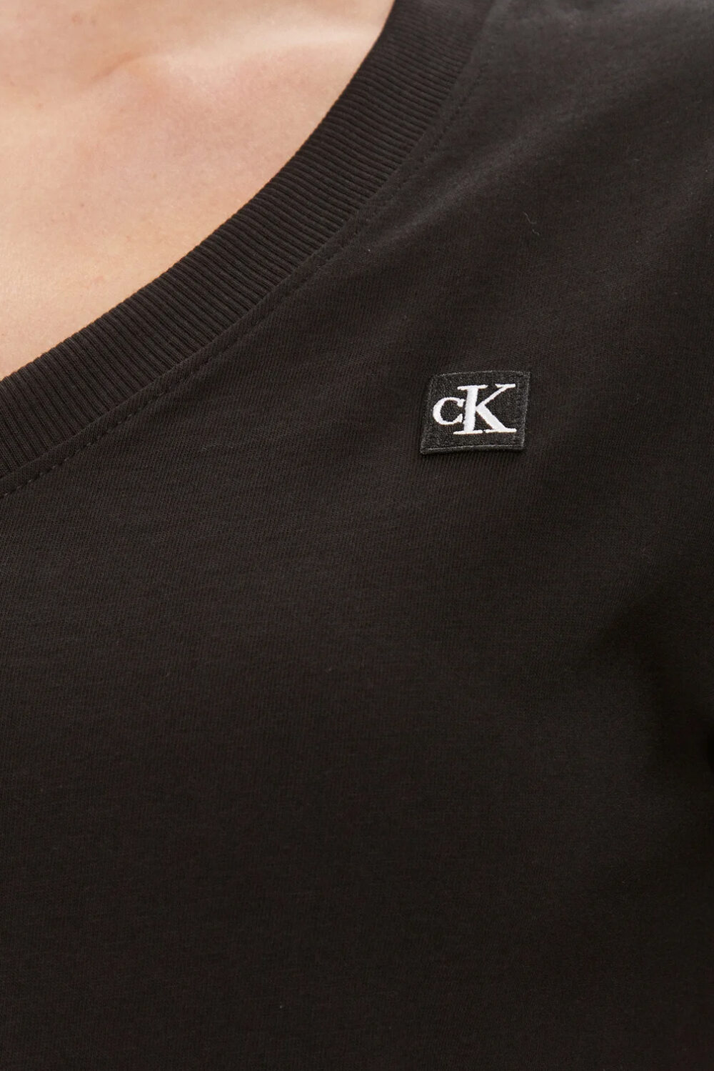 T-shirt Calvin Klein Jeans embro badge v-nec Nero - Foto 4